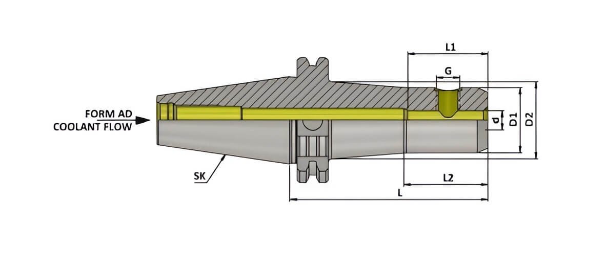 SK40 WN16 100  Weldon Type Holder (Balanced to G 2.5 25000 RPM) (DIN 6359)
